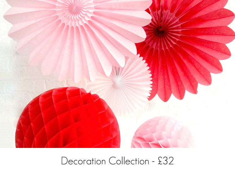 Red and Pink Paper Party Decorations